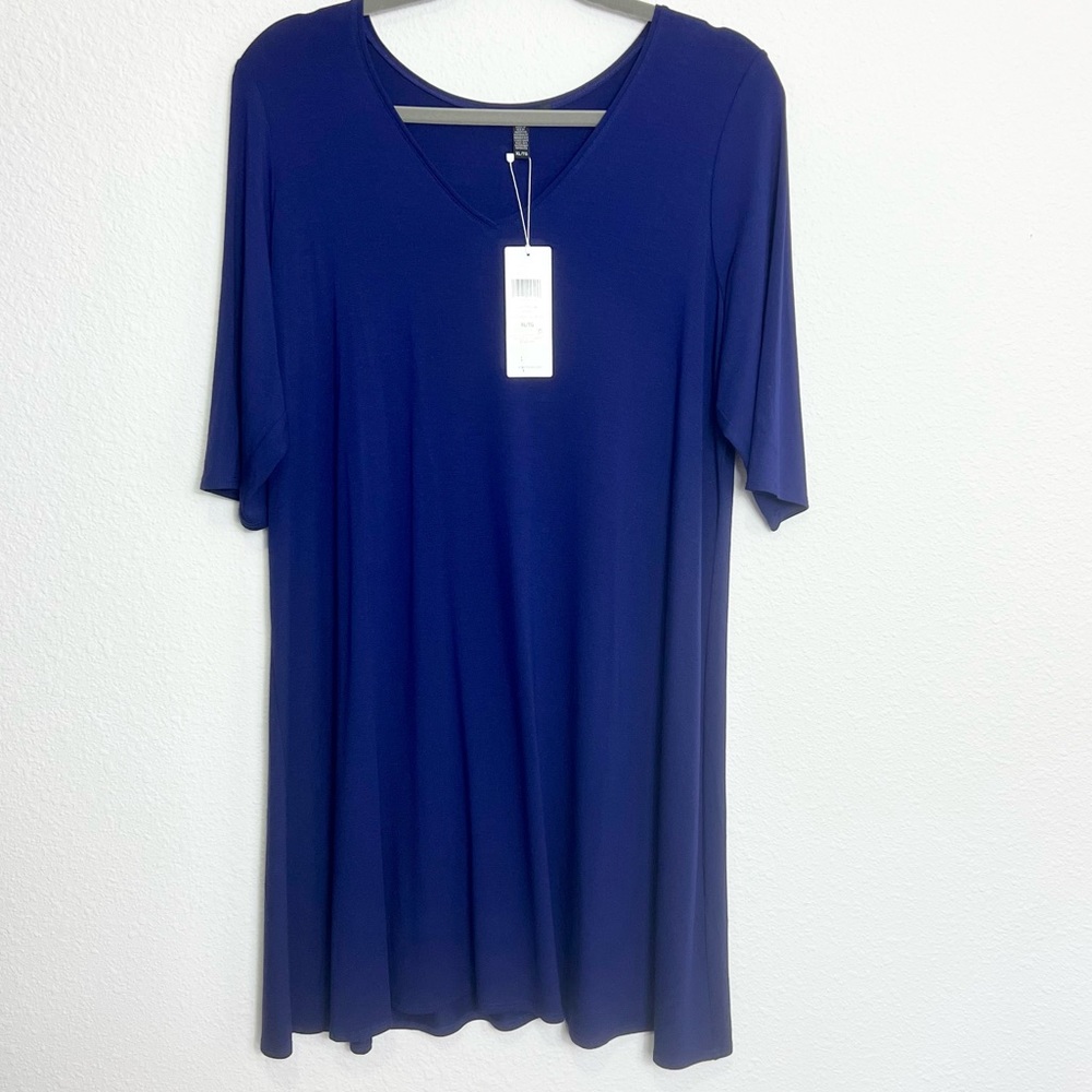 Eileen Fisher V Neck Elbow-Sleeve Viscose Tunic